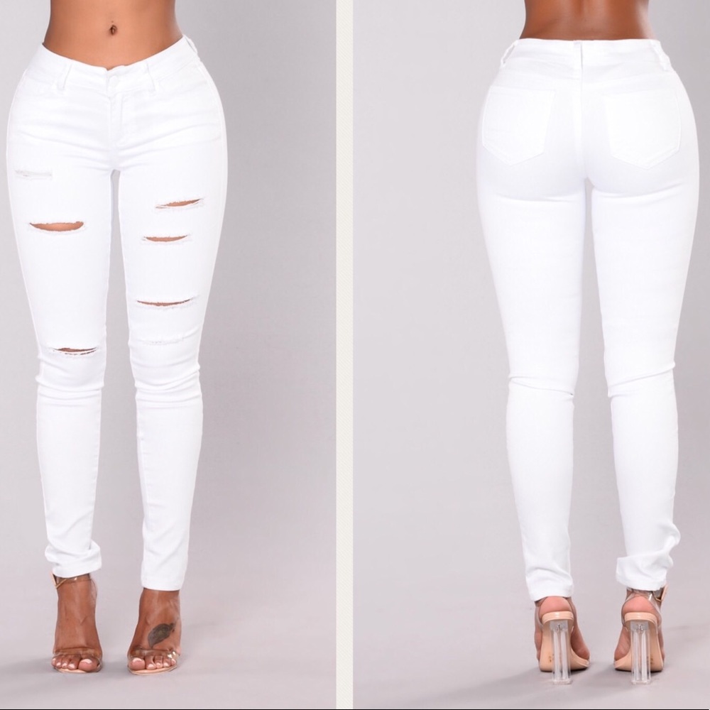 White Distressed Jeans